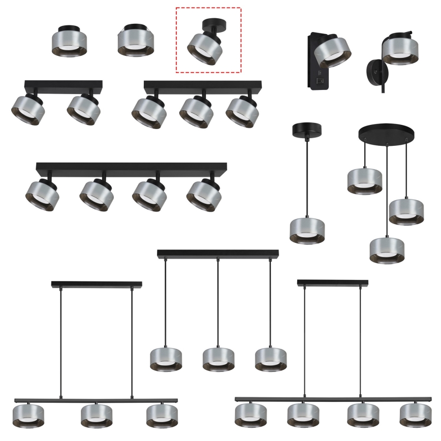 Brilagi - LED RGB+CCT Димируемо точково осветително тяло AURA LUX 1xGX53/14W/230V 2700-6500K Wi-Fi Tuya черно/димчато