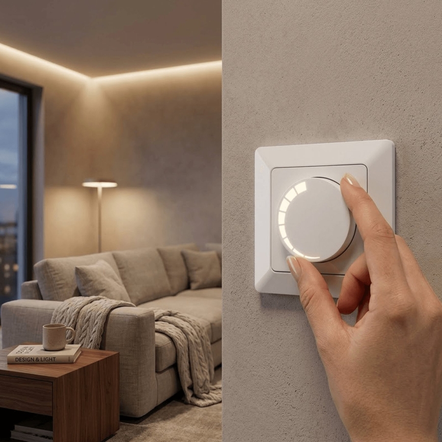 BRILAGI - Ротационен димер с рамка 110W/230V бял