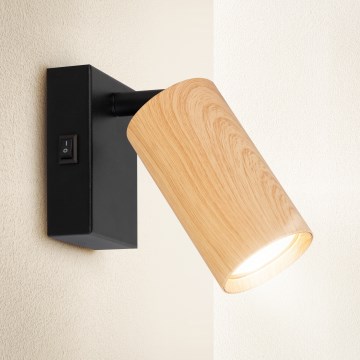 Brilagi - Спот аплик SELE 1xGU10/30W/230V черен/дъбов декор