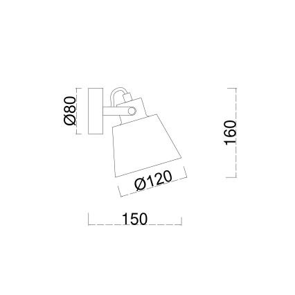 Brilagi - Спот аплик TECHNO 1xE27/60W/230V черен