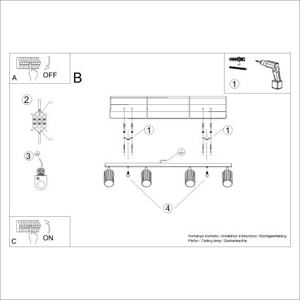Brilagi - Спот CRESTO 4xGU10/10W/230V златист