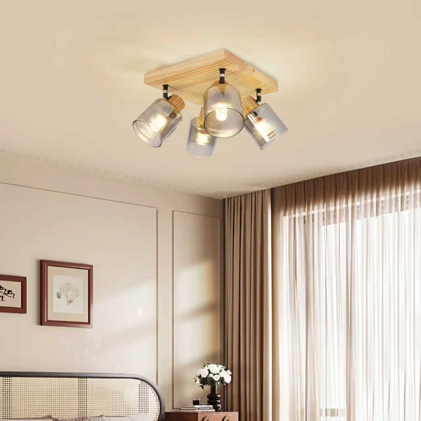 Brilagi - Спот HYGGE 4xE14/15W/230V дърво/димчато