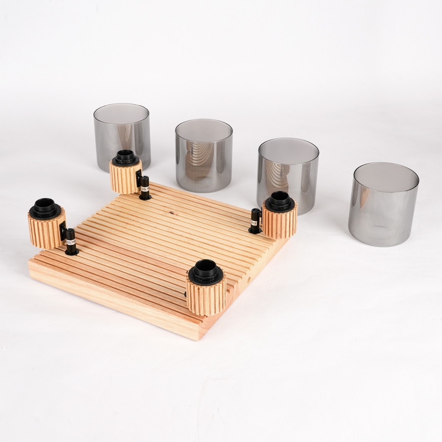 Brilagi - Спот HYGGE 4xE14/15W/230V дърво/димчато