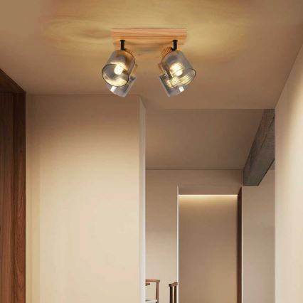 Brilagi - Спот HYGGE 4xE14/15W/230V каучуково дърво/димчато