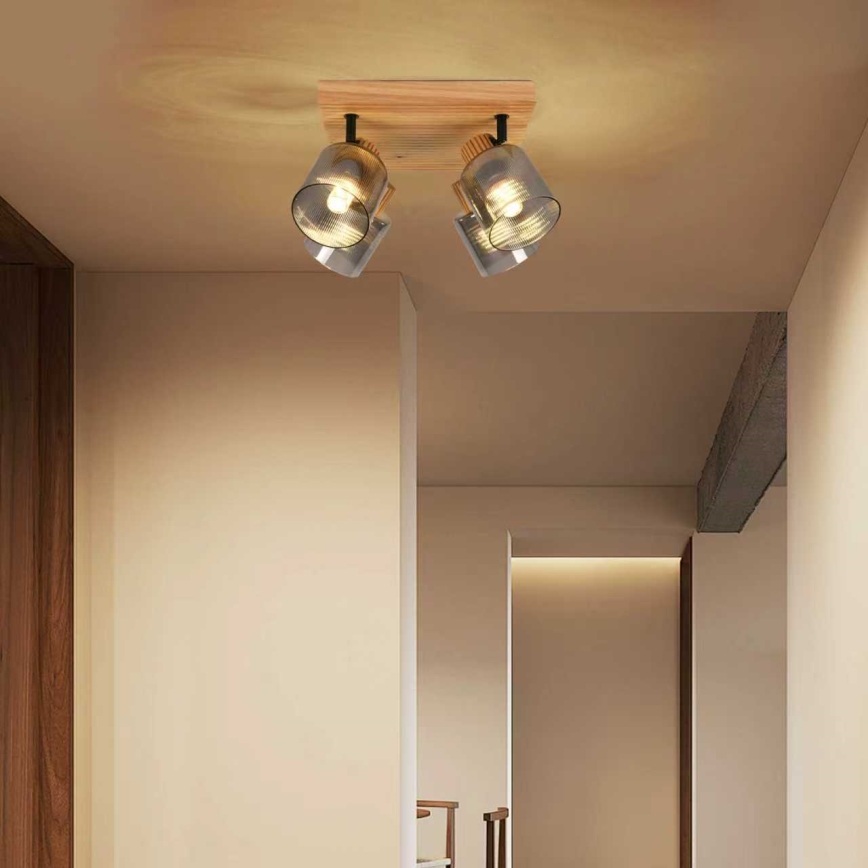 Brilagi - Спот HYGGE 4xE14/15W/230V каучуково дърво/димчато