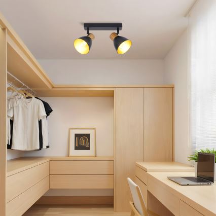 Brilagi - Спот ODENSE 2xE14/10W/230V дърво/черно