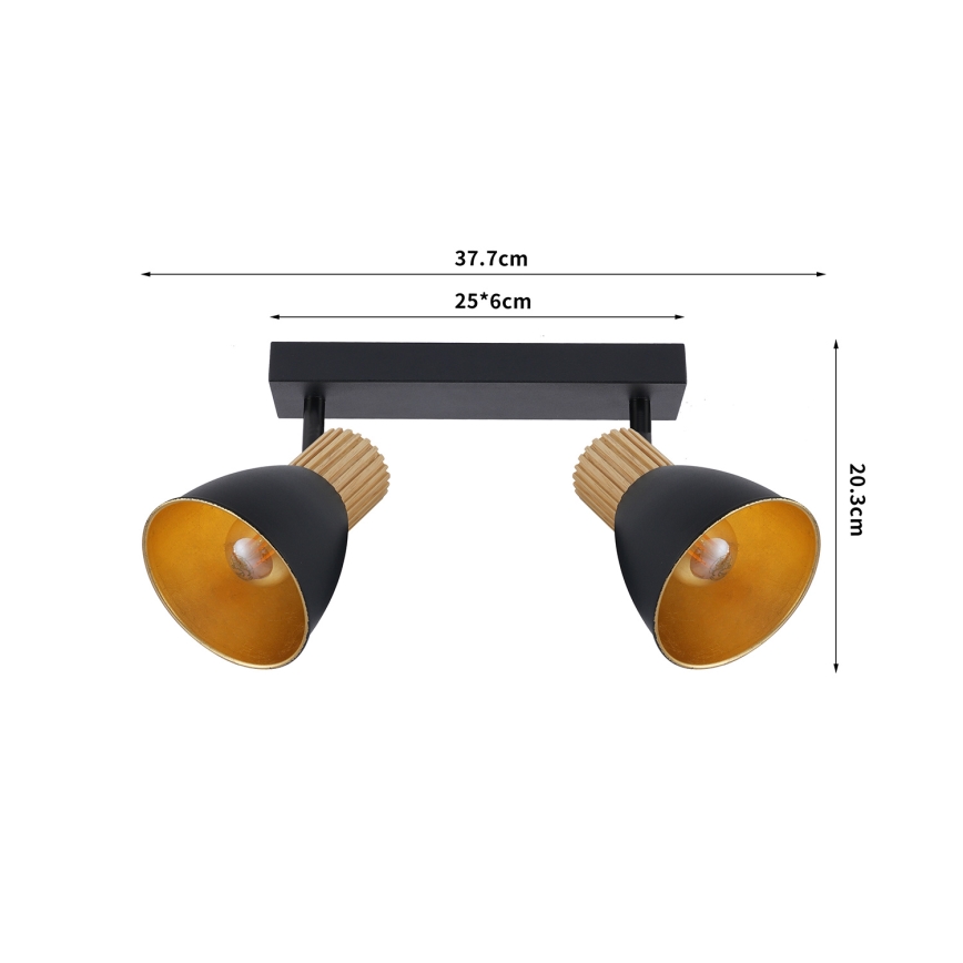 Brilagi - Спот ODENSE 2xE14/10W/230V дърво/черно