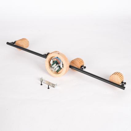 Brilagi - Спот осветително тяло HYGGE 4xE14/15W/230V дърво/опушено