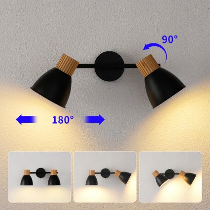Brilagi - Спот осветително тяло ODENSE 2xE14/10W/230V каучукова дървесина/черно