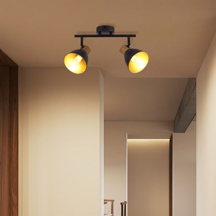 Brilagi - Спот осветително тяло ODENSE 2xE14/10W/230V каучукова дървесина/черно