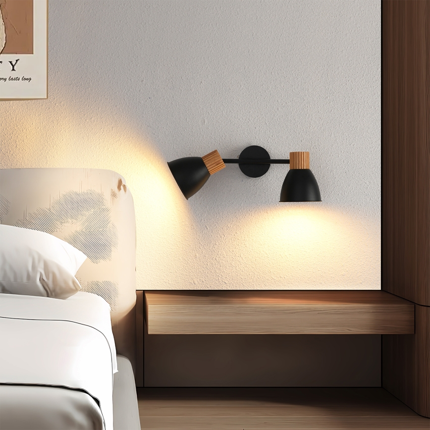 Brilagi - Спот осветително тяло ODENSE 2xE14/10W/230V каучукова дървесина/черно