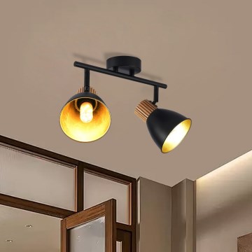 Brilagi - Спот осветително тяло ODENSE 2xE14/10W/230V каучукова дървесина/черно