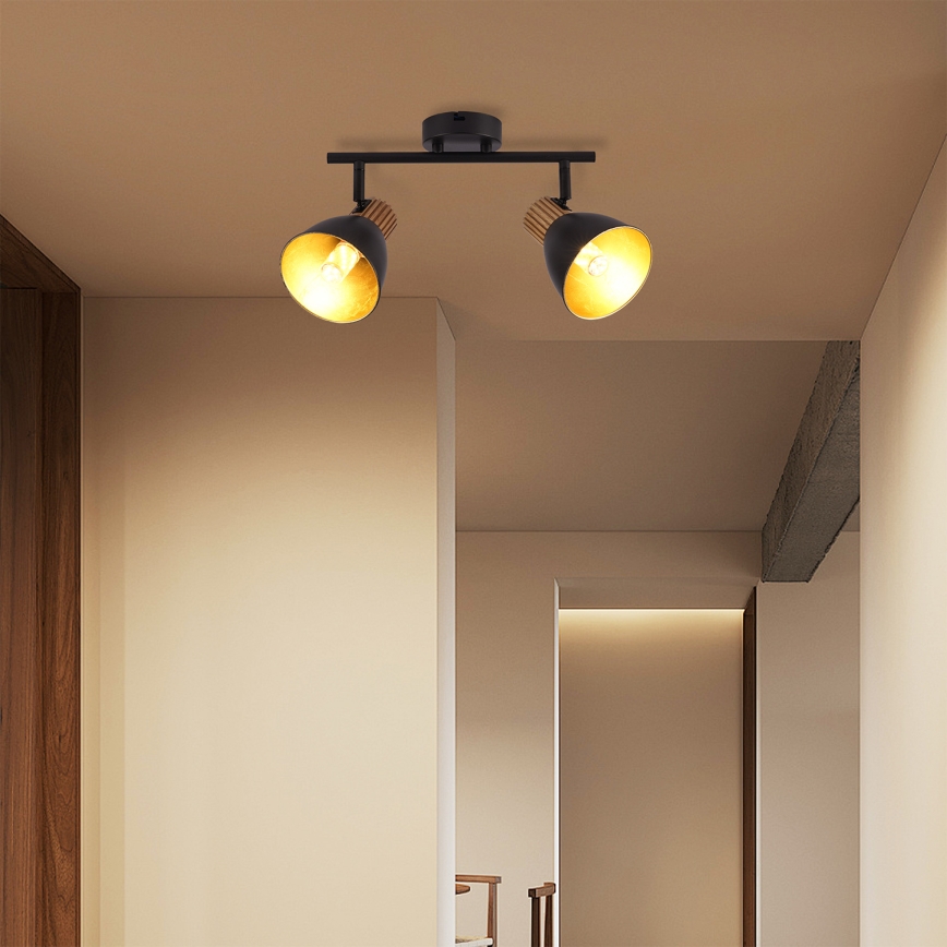 Brilagi - Спот осветително тяло ODENSE 2xE14/10W/230V каучукова дървесина/черно