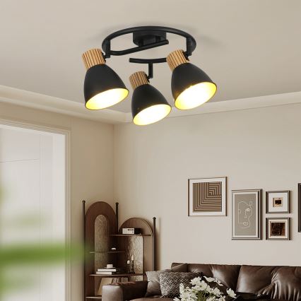 Brilagi - Спот осветително тяло ODENSE 3xE14/10W/230V, корпус от каучуково дърво/черно