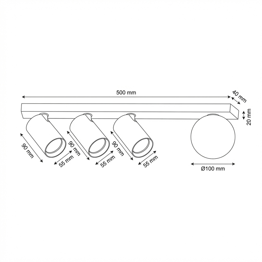 Brilagi - Спот осветително тяло SELE BALL 3xGU10/30W/230V + 1xG9/10W черно