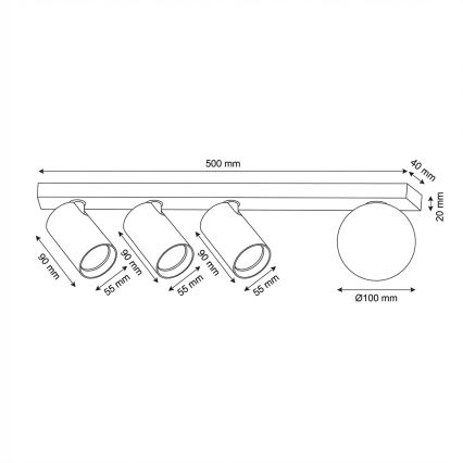 Brilagi - Спот осветително тяло SELE BALL 3xGU10/30W/230V + 1xG9/10W черно