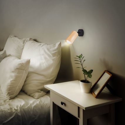 Brilagi - Спот SELE 1xGU10/30W/230V черен/дъбов декор