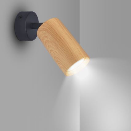 Brilagi - Спот SELE 1xGU10/30W/230V черен/дъбов декор