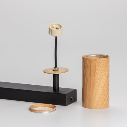 Brilagi - Спот SELE 2xGU10/30W/230V черен/дъбов декор