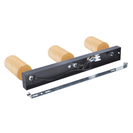 Brilagi - Спот SELE 3xGU10/30W/230V черен/дъбов декор