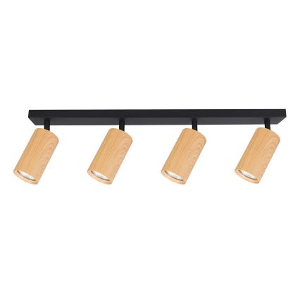 Brilagi - Спот SELE 4xGU10/30W/230V черен/дъбов декор