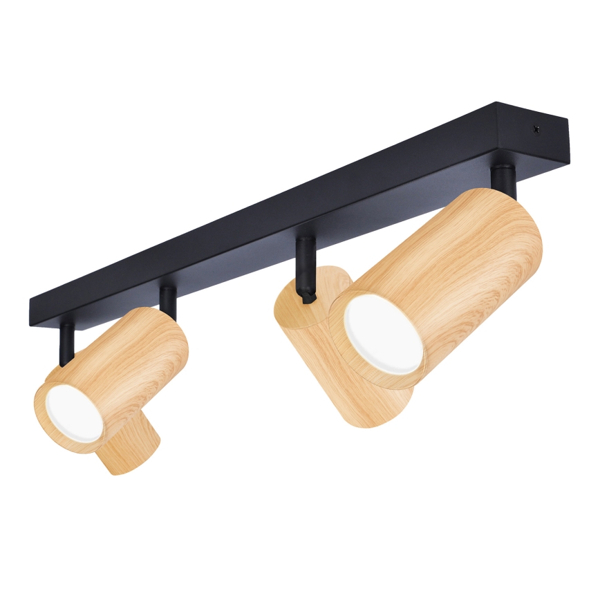 Brilagi - Спот SELE 4xGU10/30W/230V черен/дъбов декор