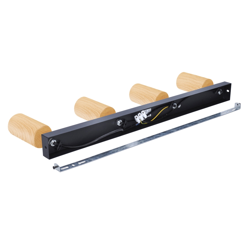 Brilagi - Спот SELE 4xGU10/30W/230V черен/дъбов декор