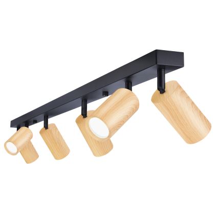Brilagi - Спот SELE 6xGU10/30W/230V черен/дъбов декор