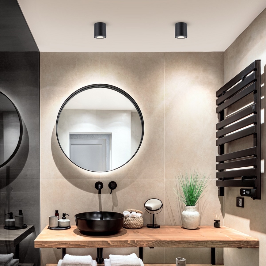 Brilagi - Спот за баня MIA 1xGU10/30W/230V 84x80 мм черен IP54