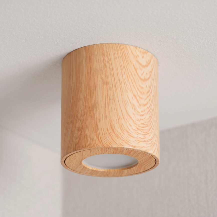 BRILAGI - Спот за баня MIA 1xGU10/30W/230V 84x80 мм дъбов декор IP44