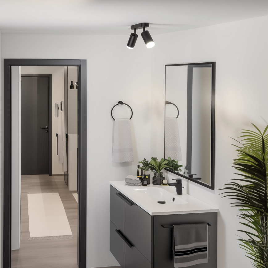 Brilagi - Спот за баня SELE 2xGU10/30W/230V IP44 черен