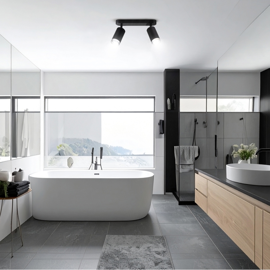 Brilagi - Спот за баня SELE 2xGU10/30W/230V IP44 черен