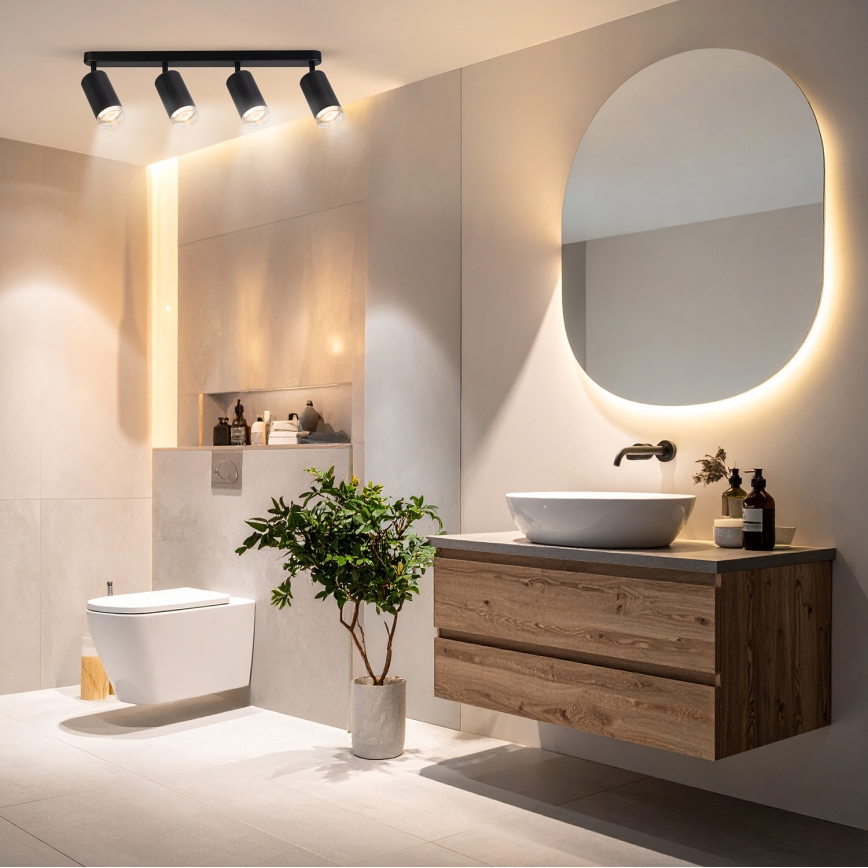 Brilagi - Спот за баня SELE 4xGU10/30W/230V IP44 черен