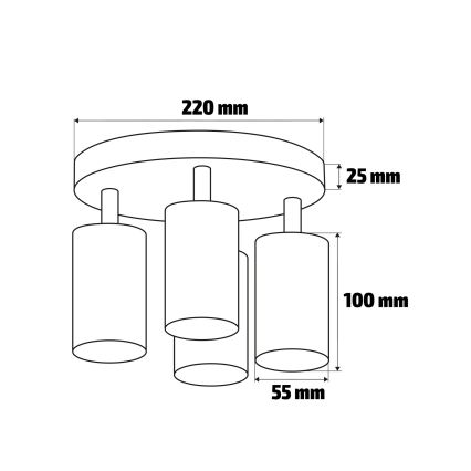 Brilagi - Спот за баня SELE AQUA 4xGU10/30W/230V IP44 черен