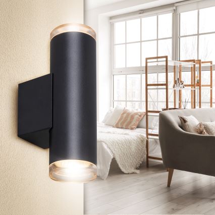 Brilagi - Стенен спот за баня SELE AQUA 4xGU10/30W/230V IP44 черен