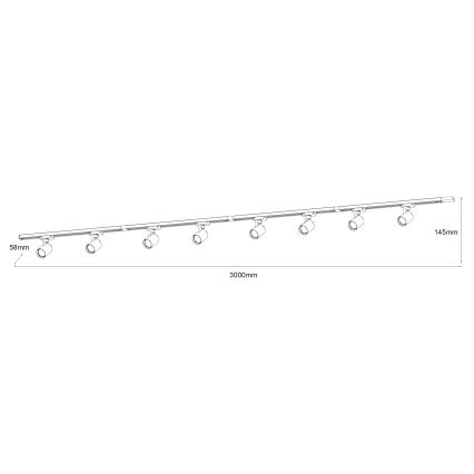 Brilagi - Спот за релсова система HUSKY 8xGU10/10W/230V бял