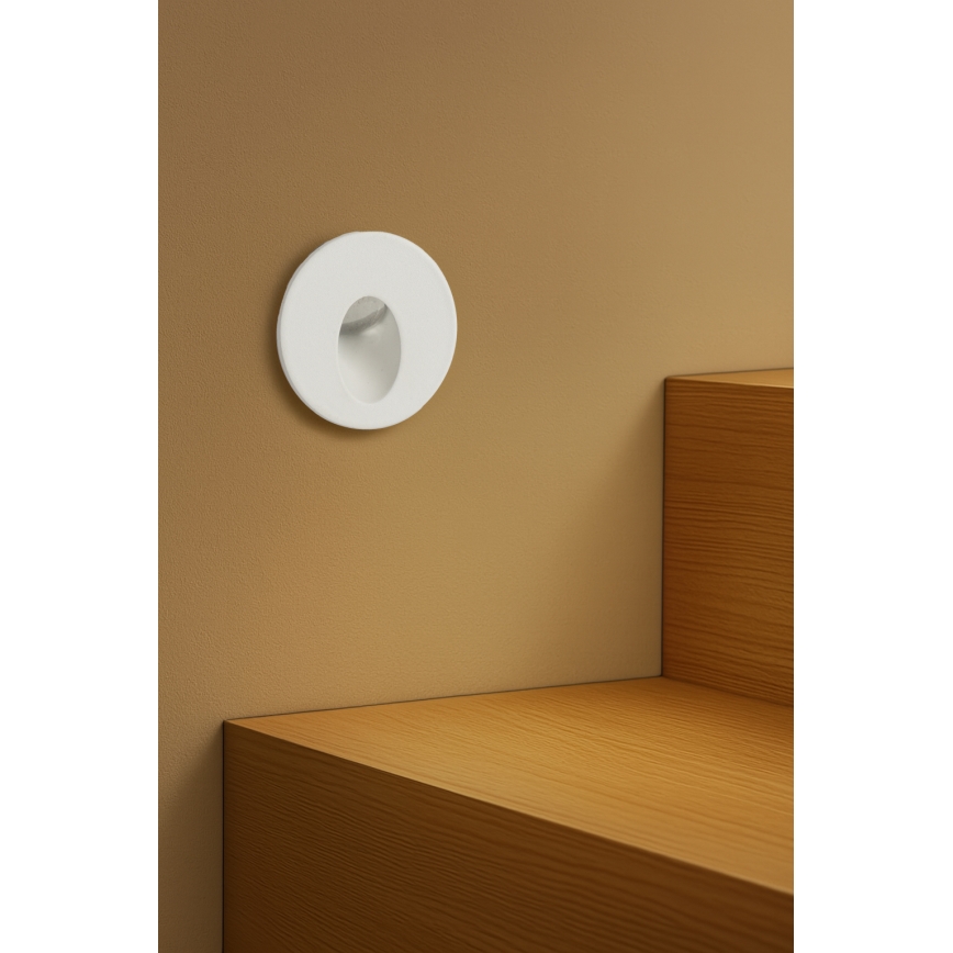 Brilagi - STAIRDOT LED/2W/230V външно вградено LED осветително тяло, бяло, IP65, кръгло