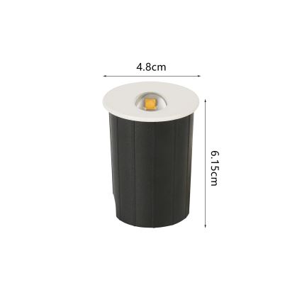Brilagi - STAIRDOT LED/2W/230V външно вградено LED осветително тяло, бяло, IP65, кръгло