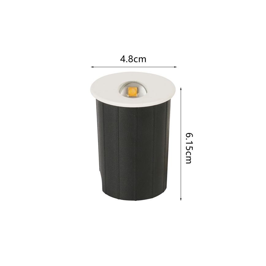 Brilagi - STAIRDOT LED/2W/230V външно вградено LED осветително тяло, бяло, IP65, кръгло