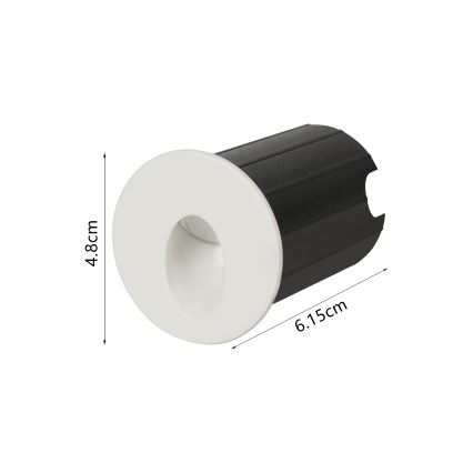 Brilagi - STAIRDOT LED/2W/230V външно вградено LED осветително тяло, бяло, IP65, кръгло