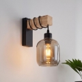 BRILAGI - Стенен аплик WOOD GLASS 1xE27/60W/230V бор/черно/опушено сиво