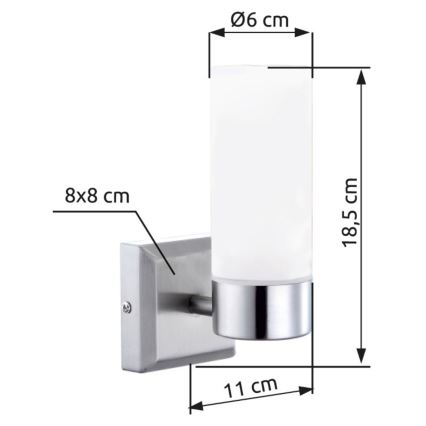 Brilagi - Стенен аплик за баня RAY 1xE14/40W/230V IP44