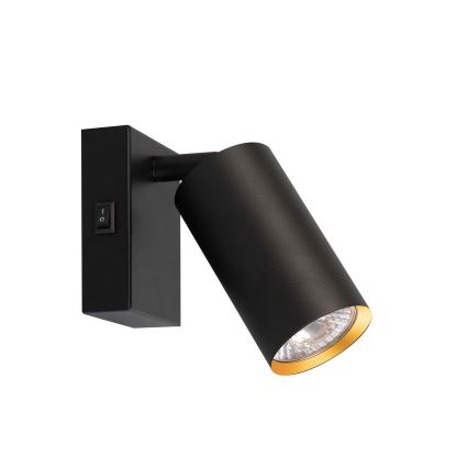 Brilagi - Настенно спотово осветително тяло SELE с ключ 1xGU10/30W/230V, черно/златисто