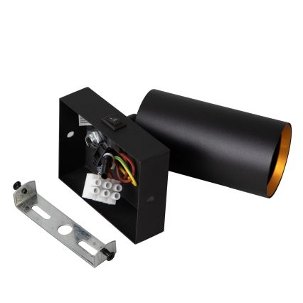 Brilagi - Настенно спотово осветително тяло SELE с ключ 1xGU10/30W/230V, черно/златисто