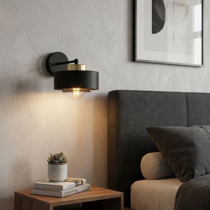 Brilagi - Стенна лампа 1xE27/60W/230V черна/златна
