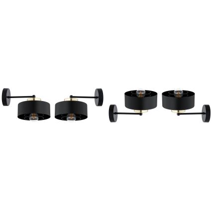 Brilagi - Стенна лампа 1xE27/60W/230V черна/златна