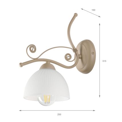 Brilagi - Стенна лампа ANTICO MODERN 1xE27/60W/230V бежова