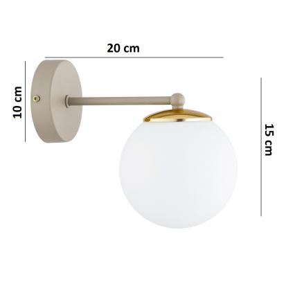 Brilagi - Стенна лампа MILO ECRU 1xE27/60W/230V бежова/златна