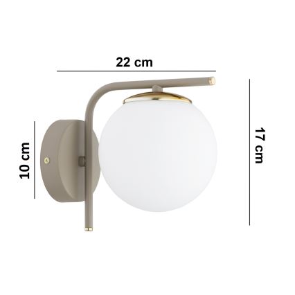 Brilagi - Стенна лампа MILO ECRU 1xE27/60W/230V бежова/златна