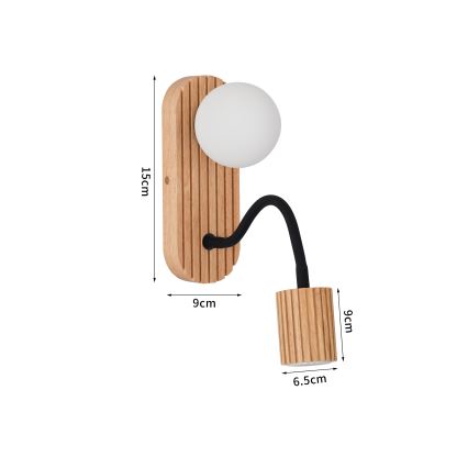 Brilagi - Стенна лампа MODERN WOOD 1xG9/5W/230V + 1xGU10/8W каучуково дърво